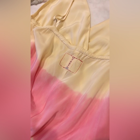 Gypsy 05 100% Silk Pink & Cream Max Dress Medium - Picture 10 of 13
